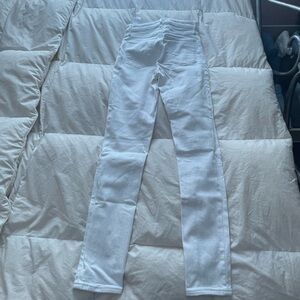 High rise white skinny jeans